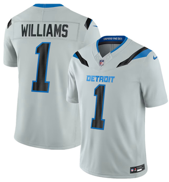 Detroit Lions #1 Jameson Williams Silver 2026 F.U.S.E. Rivalries Collection Limited Football Stitched Jersey