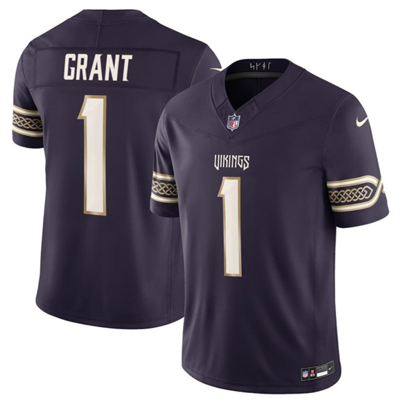 Minnesota Vikings #1 Bud Grant Deep Purple 2026 F.U.S.E. Rivalries Collection Limited Football Stitched Jersey