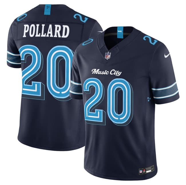 Tennessee Titans #20 Tony Pollard Navy 2026 F.U.S.E. 'Music City' Rivalries Collection Limited Football Stitched Jersey