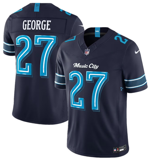 Tennessee Titans #27 Eddie George Navy 2026 F.U.S.E. 'Music City' Rivalries Collection Limited Football Stitched Jersey