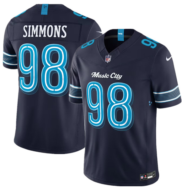 Tennessee Titans #98 Jeffery Simmons Navy 2026 F.U.S.E. 'Music City' Rivalries Collection Limited Football Stitched Jersey