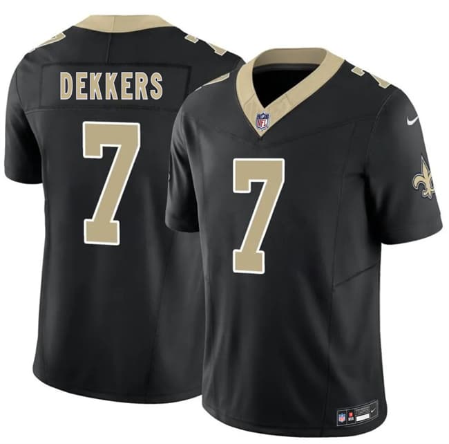New Orleans Saints #7 Hunter Dekkers Black 2026 F.U.S.E. Vapor Limited Football Stitched Jersey