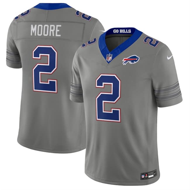 Buffalo Bills #2 D.J. Moore Gray F.U.S.E. 2026 Nickel City Vapor Football Stitched Jersey