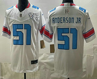 Houston Texans #51 Will Anderson Jr White 2026 FUSE Rivalries Collection Limited Stitched Jersey