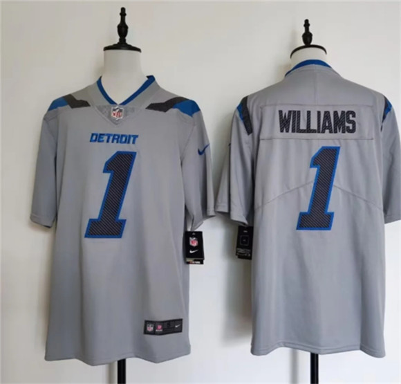 Detroit Lions #1 Jameson Williams Silver 2026 Rivalries Collection Limited Football Stitched Jersey