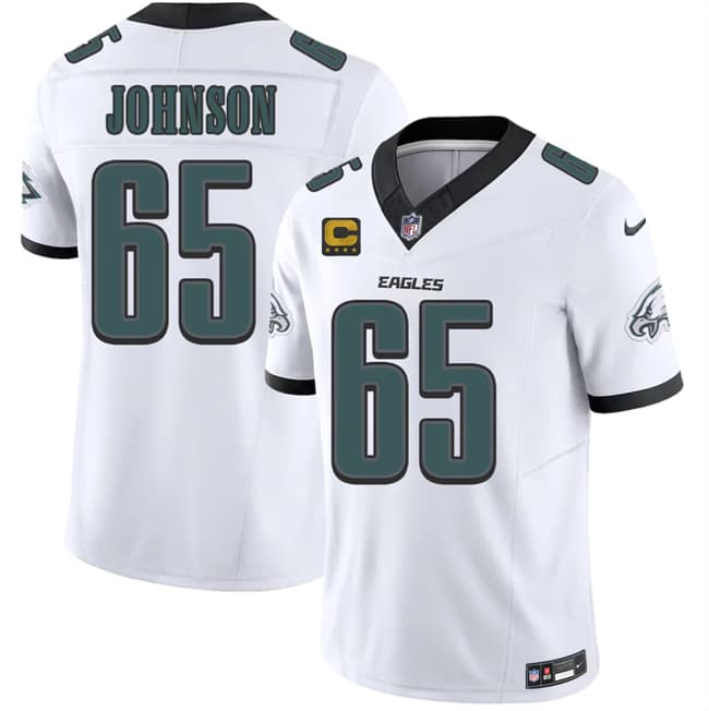 Philadelphia Eagles #65 Lane Johnson White 2026 F.U.S.E. 4-Star C Patch Vapor Untouchable Limited Football Stitched Jersey