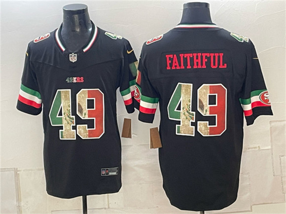San Francisco 49ers #49 Faithful Black 2025 F.U.S.E. Mexico Vapor Limited Football Stitched Jersey