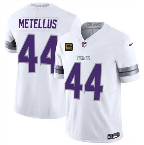 Minnesota Vikings #44 Josh Metellus White 2026 F.U.S.E. 4-Star C Patch Winter Warrior Limited Football Stitched Jersey Minnesota Vikings #44 Josh Metellus White 2026 F.U.S.E. 4-Star C Patch Winter Warrior Limited Football Stitched Jersey