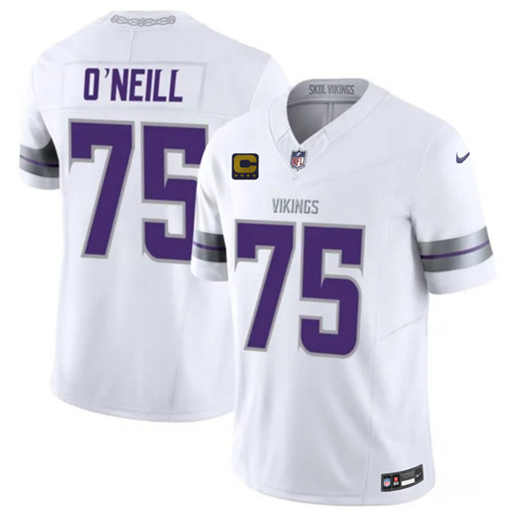 Minnesota Vikings #75 Brian O'Neill White 2026 F.U.S.E. 4-Star C Patch Winter Warrior Limited Football Stitched Jersey Minnesota Vikings #75 Brian O'Neill White 2026 F.U.S.E. 4-Star C Patch Winter Warrior Limited Football Stitched Jersey