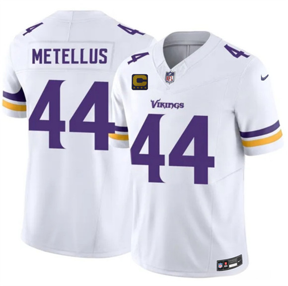 Minnesota Vikings #44 Josh Metellus White 2026 F.U.S.E. 4-Star C Patch Vapor Untouchable Limited Football Stitched Jersey Minnesota Vikings #44 Josh Metellus White 2026 F.U.S.E. 4-Star C Patch Vapor Untouchable Limited Football Stitched Jersey