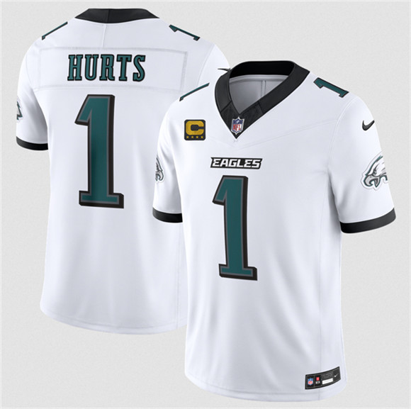 Philadelphia Eagles #1 Jalen Hurts White 2026 F.U.S.E. 4-Star C Patch Vapor Untouchable Limited Football Stitched Jersey Philadelphia Eagles #1 Jalen Hurts White 2026 F.U.S.E. 4-Star C Patch Vapor Untouchable Limited Football Stitched Jersey