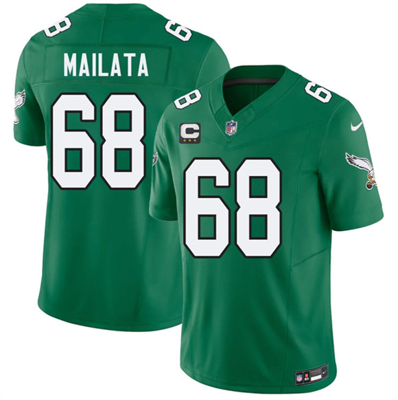 Philadelphia Eagles #65 Lane Johnson Kelly Green 2026 F.U.S.E. 4-Star C Patch Throwback Vapor Untouchable Limited Football Stitched Jersey