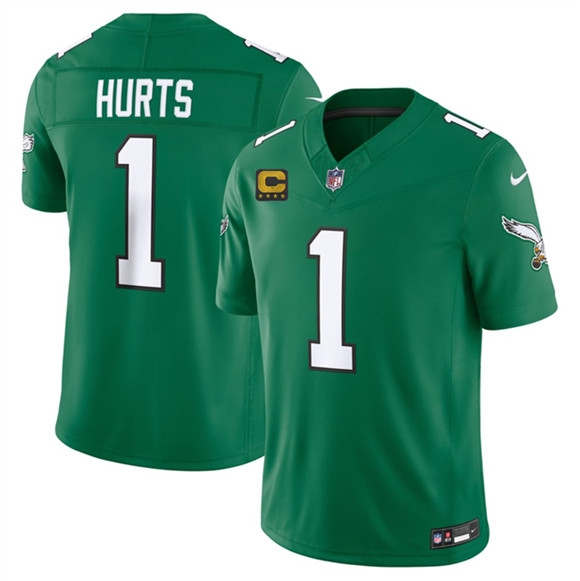 Philadelphia Eagles #1 Jalen Hurts Kelly Green 2026 F.U.S.E. 4-Star C Patch Throwback Vapor Untouchable Limited Football Stitched Jersey Philadelphia Eagles #1 Jalen Hurts Kelly Green 2026 F.U.S.E. 4-Star C Patch Throwback Vapor Untouchable Limited Football Stitched Jersey