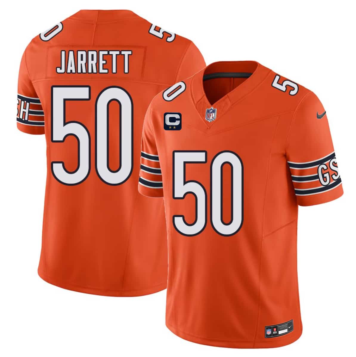 Chicago Bears #50 Grady Jarrett Orange 2026 F.U.S.E. 2-Star C Patch Vapor Untouchable Limited Football Stitched Jersey Chicago Bears #50 Grady Jarrett Orange 2026 F.U.S.E. 2-Star C Patch Vapor Untouchable Limited Football Stitched Jersey