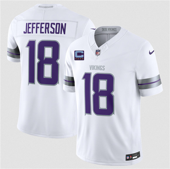 Minnesota Vikings #18 Justin Jefferson White 2026 F.U.S.E. With 4-Star C Patch Winter Warrior Limited Football Stitched Jersey Minnesota Vikings #18 Justin Jefferson White 2026 F.U.S.E. With 4-Star C Patch Winter Warrior Limited Football Stitched Jersey