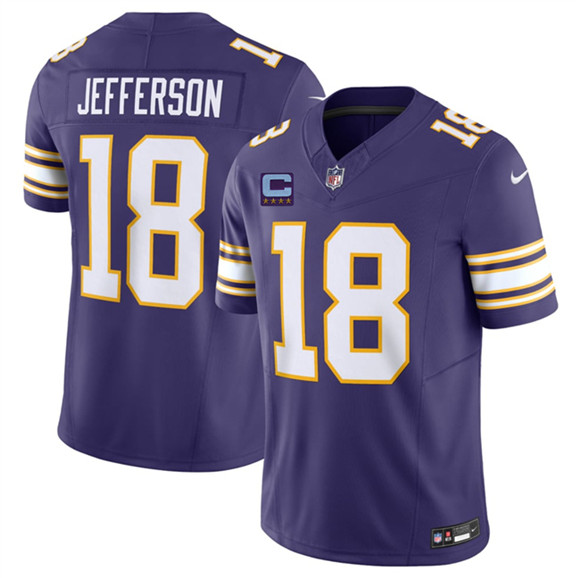 Minnesota Vikings #18 Justin Jefferson Purple 2026 F.U.S.E. Throwback With 4-Star C Patch Vapor Untouchable Limited Football Stitched Jersey Minnesota Vikings #18 Justin Jefferson Purple 2026 F.U.S.E. Throwback With 4-Star C Patch Vapor Untouchable Limited Football Stitched Jersey