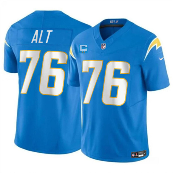 Los Angeles Chargers #76 Joe Alt Blue 2026 F.U.S.E. 2-Star C Patch Vapor Limited Football Stitched Jersey