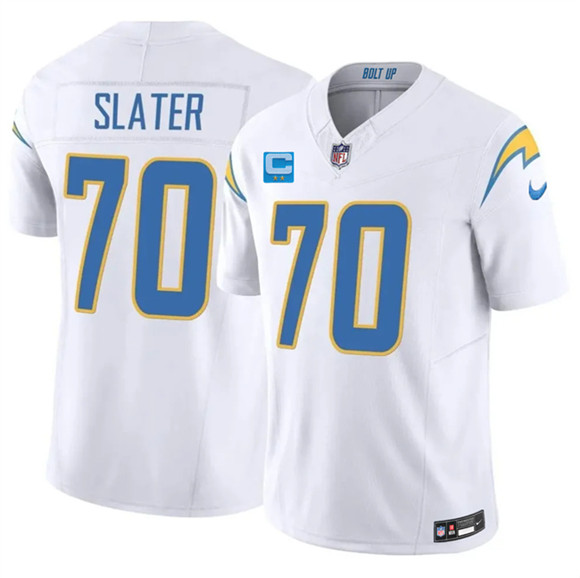 Los Angeles Chargers #70 Rashawn Slater White 2026 F.U.S.E. 2-Star C Patch Vapor Limited Football Stitched Jersey Los Angeles Chargers #70 Rashawn Slater White 2026 F.U.S.E. 2-Star C Patch Vapor Limited Football Stitched Jersey