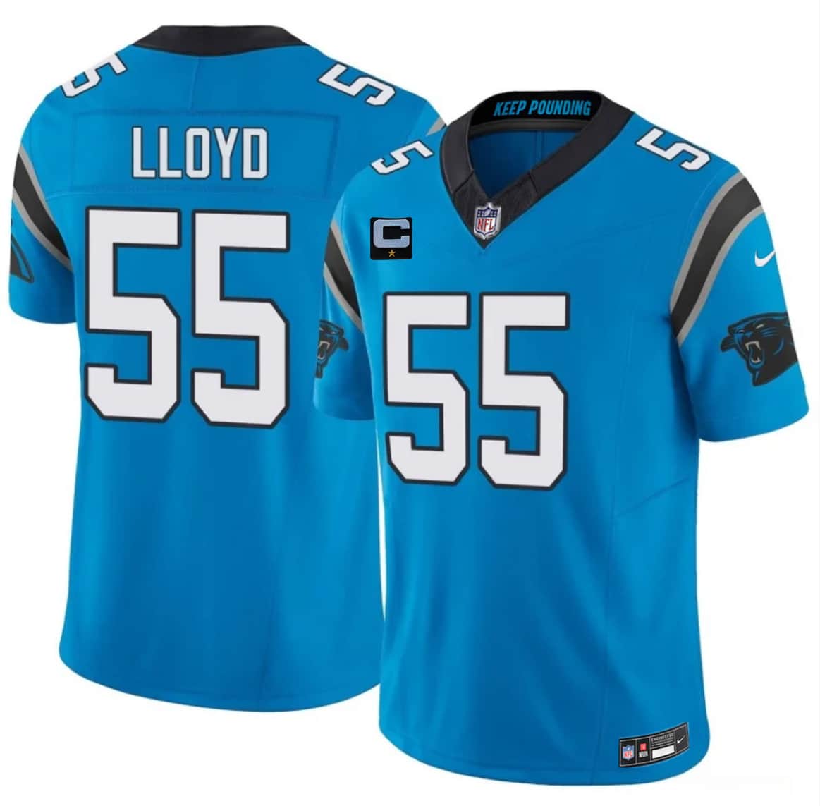 Carolina Panthers #55 Devin Lloyd Blue 2026 F.U.S.E. 1-Star C Patch Vapor Limited Football Stitched Jersey