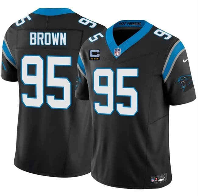 Carolina Panthers #95 Derrick Brown Black 2026 F.U.S.E. 3-Star C Patch Vapor Limited Football Stitched Jersey Carolina Panthers #95 Derrick Brown Black 2026 F.U.S.E. 3-Star C Patch Vapor Limited Football Stitched Jersey