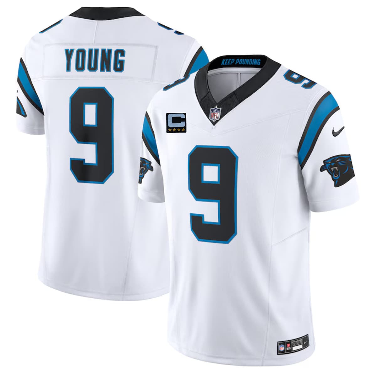 Carolina Panthers #9 Bryce Young White 2026 F.U.S.E. 4-Star C Patch Vapor Limited Football Stitched Jersey Carolina Panthers #9 Bryce Young White 2026 F.U.S.E. 4-Star C Patch Vapor Limited Football Stitched Jersey