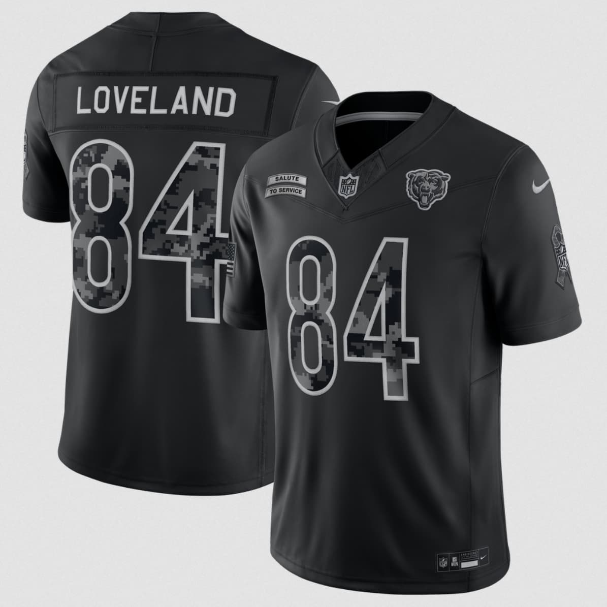 Chicago Bears #84 Colston Loveland Black 2026 F.U.S.E. Salute to Service Limited Football Stitched Jersey