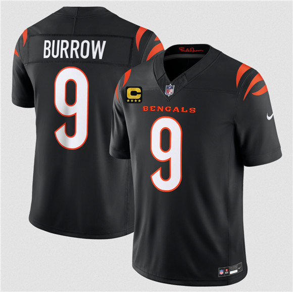 Cincinnati Bengals #9 Joe Burrow Black 2026 F.U.S.E. 4-Star C Patch Vapor Untouchable Limited Football Stitched Jersey