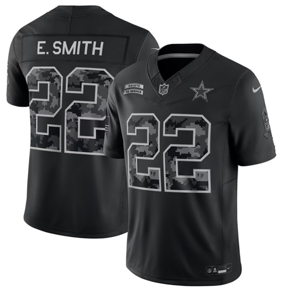 Dallas Cowboys #22 Emmitt Smith Black 2026 F.U.S.E. Salute to Service Limited Stitched Football Jersey
