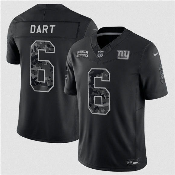 New York Giants #6 Jaxson Dart Black F.U.S.E. 2026 Salute to Service Limited Football Stitched Jersey New York Giants #6 Jaxson Dart Black F.U.S.E. 2026 Salute to Service Limited Football Stitched Jersey