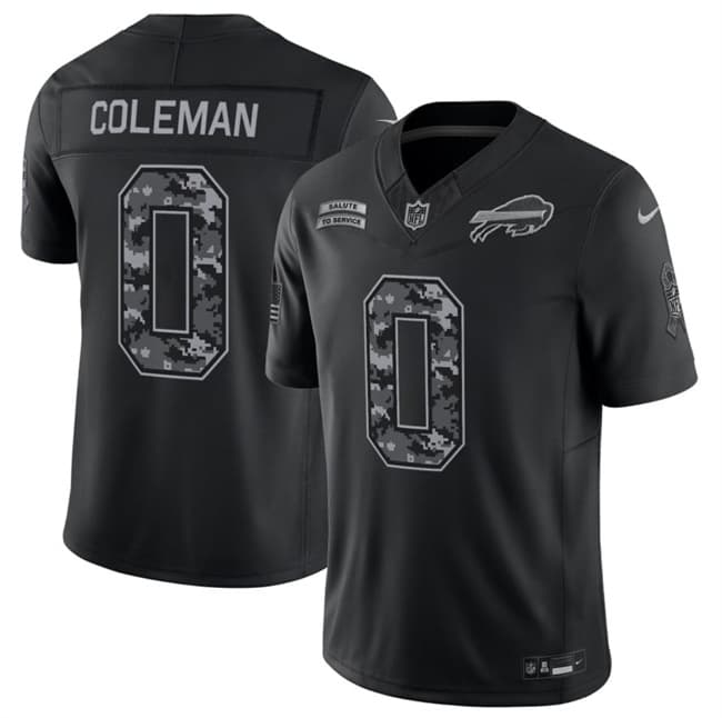 Buffalo Bills #0 Keon Coleman Black 2026 F.U.S.E. Salute to Service Limited Stitched Football Jersey