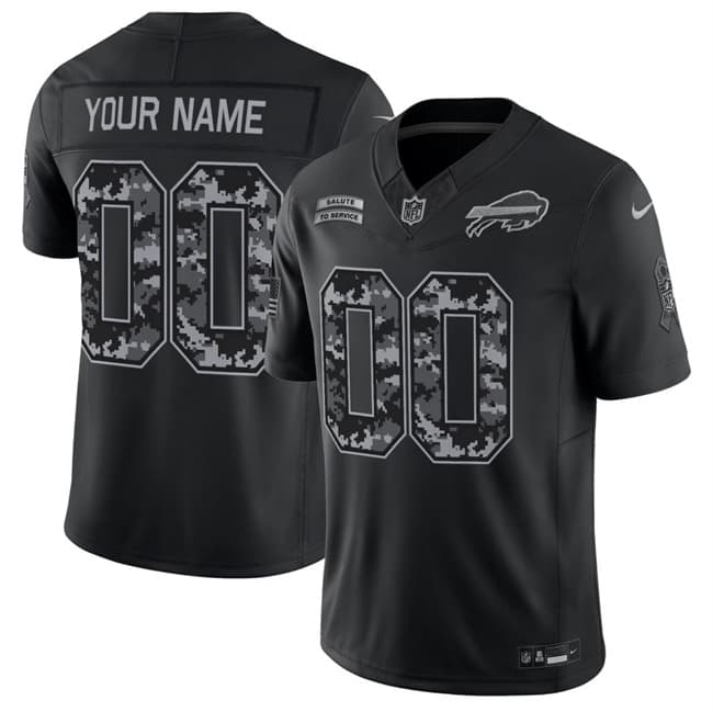 Buffalo Bills Active Player Custom Black F.U.S.E. 2026 Salute to Service Limited Football Stitched Jersey