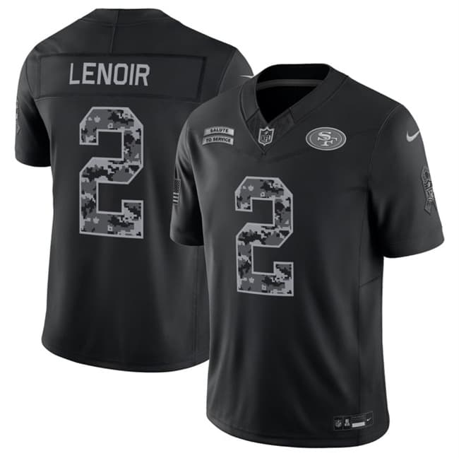 San Francisco 49ers #2 Deommodore Lenoir Black 2026 F.U.S.E. Salute to Service Limited Stitched Football Jersey