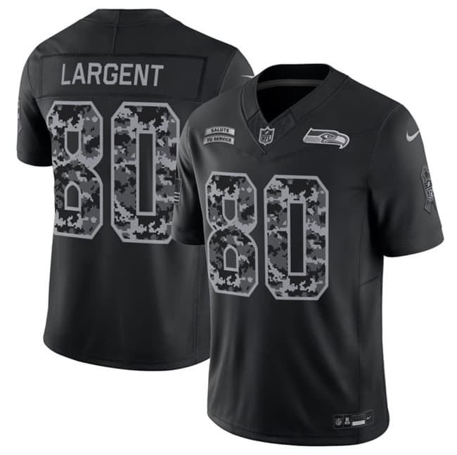 Seattle Seahawks #80 Steve Largent Black 2026 F.U.S.E. Salute to Service Limited Football Stitched Jersey