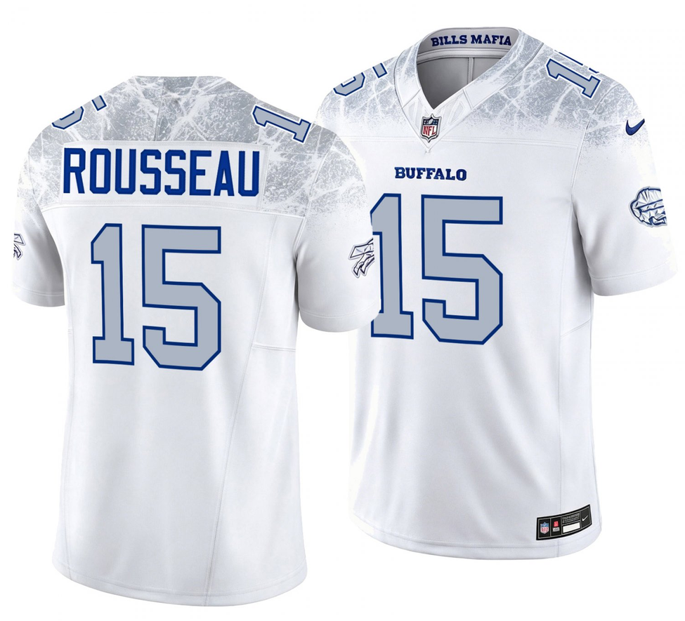 Buffalo Bills #15 Gregory Rousseau White 2025 F.U.S.E. 'Rivalries' Vapor Untouchable Limited Stitched Football Jersey Buffalo Bills #15 Gregory Rousseau White 2025 F.U.S.E. 'Rivalries' Vapor Untouchable Limited Stitched Football Jersey