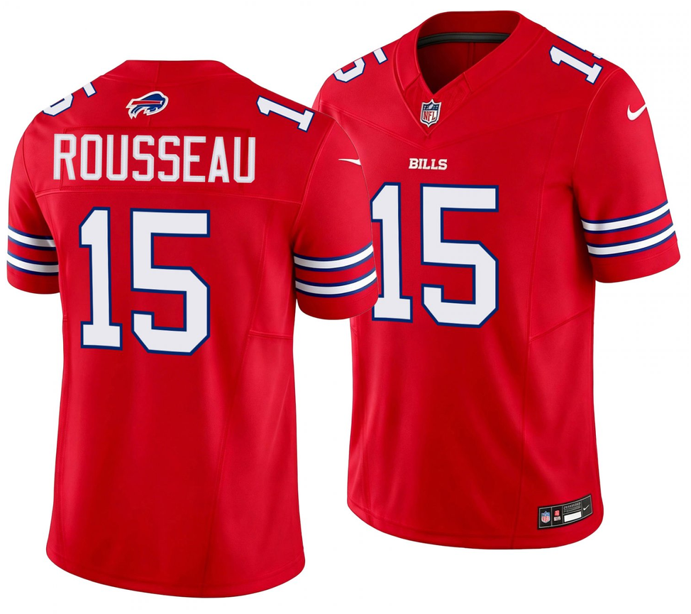 Buffalo Bills #15 Gregory Rousseau Red 2026 F.U.S.E.Vapor Untouchable Limited Football Stitched Jersey Buffalo Bills #15 Gregory Rousseau Red 2026 F.U.S.E.Vapor Untouchable Limited Football Stitched Jersey
