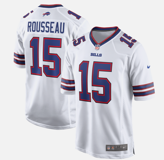 Buffalo Bills #15 Gregory Rousseau Nike White 2026 Official NFL Game Jersey Buffalo Bills #15 Gregory Rousseau Nike White 2026 Official NFL Game Jersey
