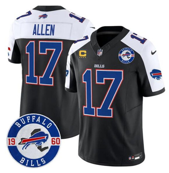 Buffalo Bills #17 Josh Allen Black Alternate F.U.S.E. 4-Star C With Est. 1960 Patch Vapor Untouchable Limited Football Stitched Jersey Buffalo Bills #17 Josh Allen Black Alternate F.U.S.E. 4-Star C With Est. 1960 Patch Vapor Untouchable Limited Football Stitched Jersey