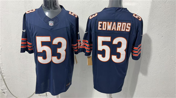 Chicago Bears #53 T.J. Edwards Navy 2026 F.U.S.E. Vapor Untouchable Limited Football Stitched Jersey Chicago Bears #53 T.J. Edwards Navy 2026 F.U.S.E. Vapor Untouchable Limited Football Stitched Jersey