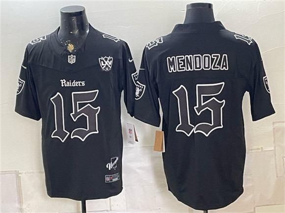 Las Vegas Raiders #15 Fernando Mendoza Black F.U.S.E. 65th Anniversary Patch Vapor Untouchable Limited Football Stitched Jersey
