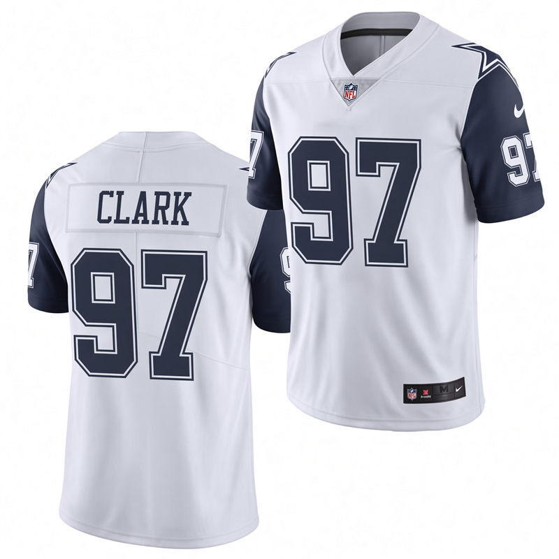 Dallas Cowboys #97 Kenny Clark Nike White Color Rush Vapor F.U.S.E. Limited Jersey