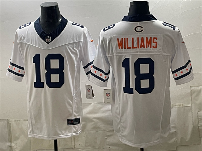 Chicago Bears #18 Caleb Williams White 2026 F.U.S.E. Limited Football Stitched Jersey Chicago Bears #18 Caleb Williams White 2026 F.U.S.E. Limited Football Stitched Jersey