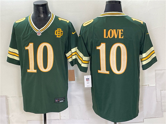 Green Bay Packers #10 Jordan Love Dark Green 2026 Rivalries Collection Limited Football Stitched Jersey