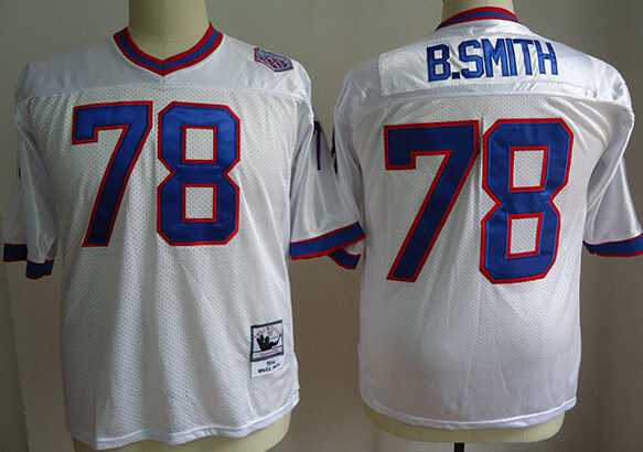 Buffalo Bills #78 Bruce Smith White Throwback Jersey