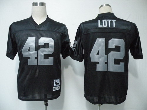 Oakland Raiders #42 Ronnie Lott Black Throwback Jersey Oakland Raiders #42 Ronnie Lott Black Throwback Jersey