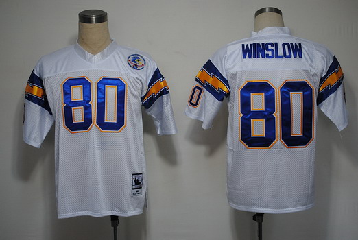 San Diego Chargers #80 Kellen Winslow White Throwback Jersey San Diego Chargers #80 Kellen Winslow White Throwback Jersey
