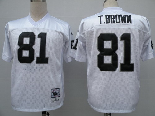 Oakland Raiders #81 Tim Brown White Throwback Jersey Oakland Raiders #81 Tim Brown White Throwback Jersey
