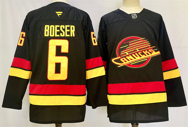 Vancouver Canucks #6 Brock Boeser Black 2024-25 Alternate Stitched Hockey Jersey