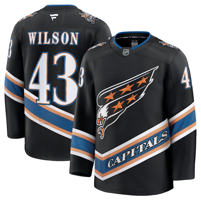 Washington Capitals #43 Tom Wilson Black 2024-25 Alternate Stitched Hockey Jersey