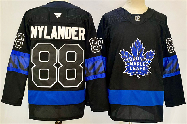 Toronto Maple Leafs #88 William Nylander Black 2024-25 Stitched Jersey Toronto Maple Leafs #88 William Nylander Black 2024-25 Stitched Jersey