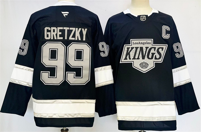 Los Angeles Kings #99 Wayne Gretzky Black 2024-25 Home With C Patch Stitched Hockey Jersey